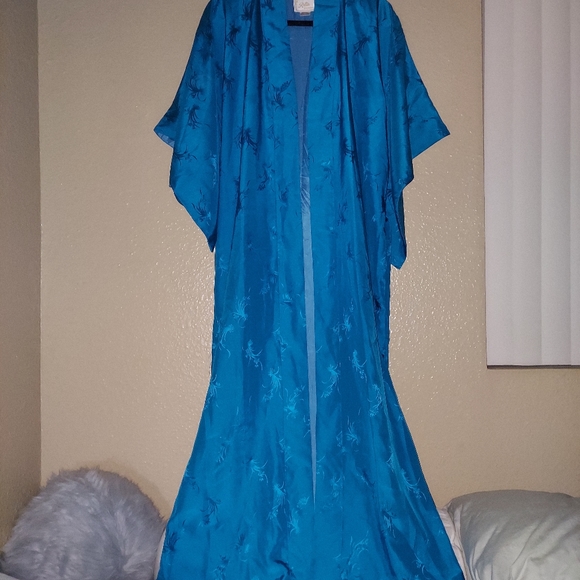 Vintage Other - Silk Vintage Hong Kong Kimono Robe BURNING MAN FESTIVAL